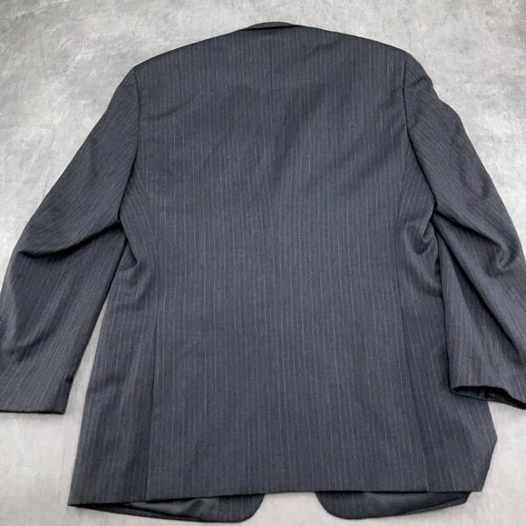 Linea Uomo Suit Men 40R 34Wx28L Gray Blue Pinstripe Super 100s Wool Classic‎ - Picture 8 of 16